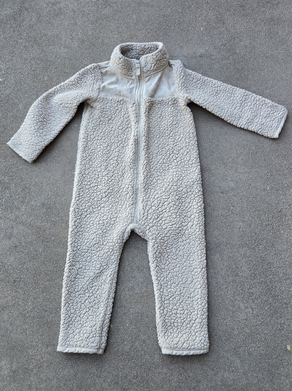 Carter's Girl's Cream Sherpa Zip-Front Kids Jumpsuit Size 24M